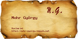 Mohr György névjegykártya