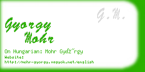 gyorgy mohr business card